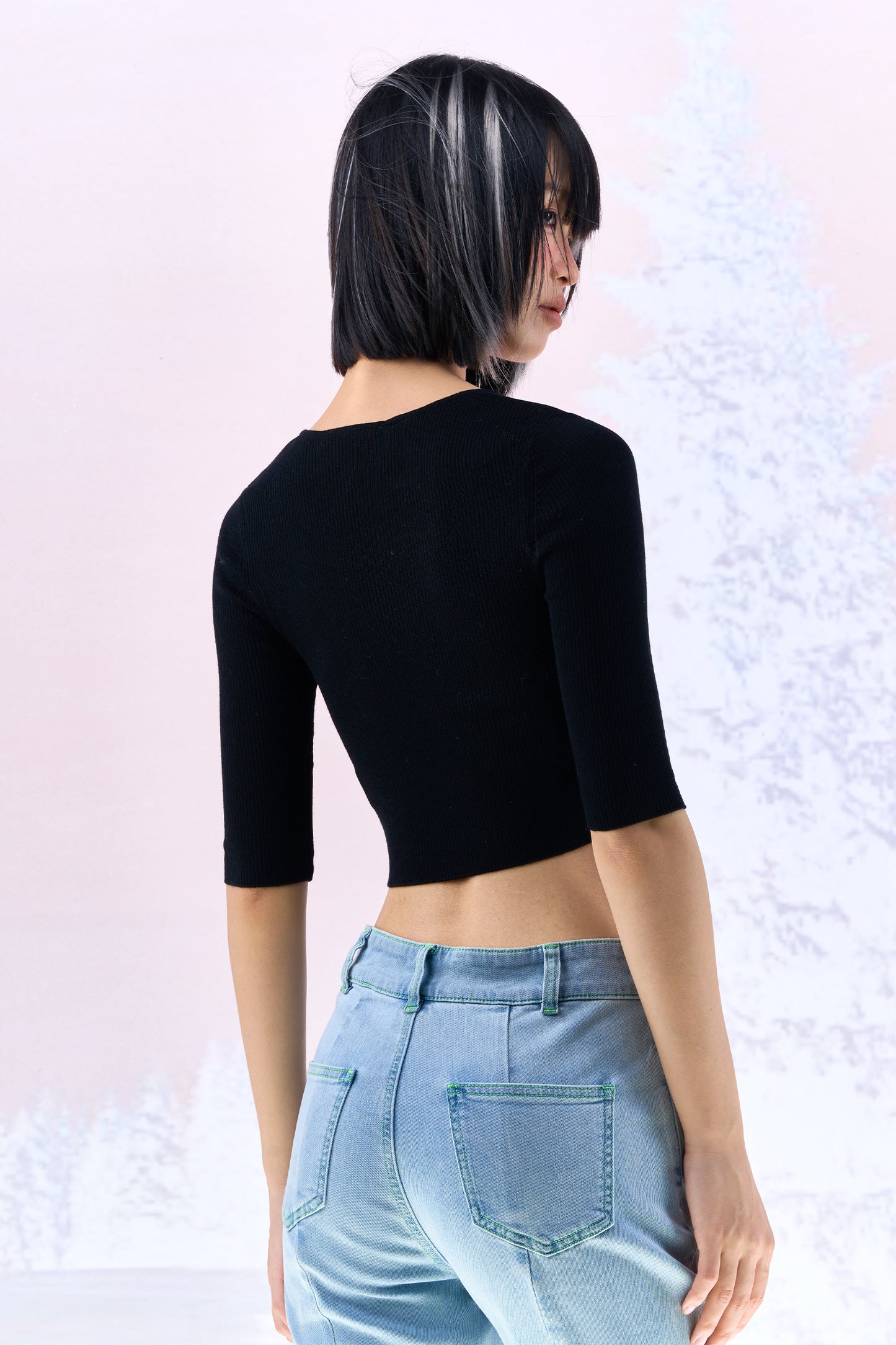 Minimalist worsted wool women's sweater
