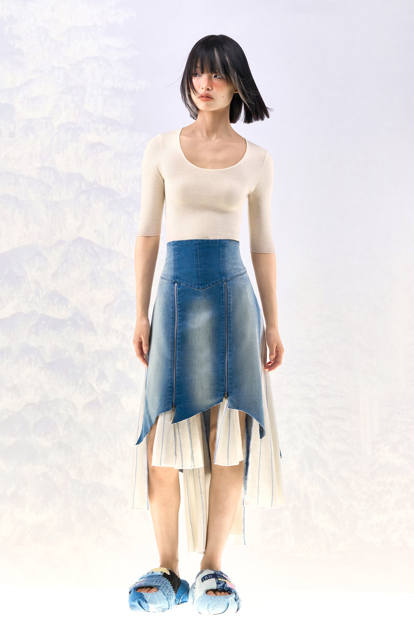 Minimalist worsted wool women's sweater