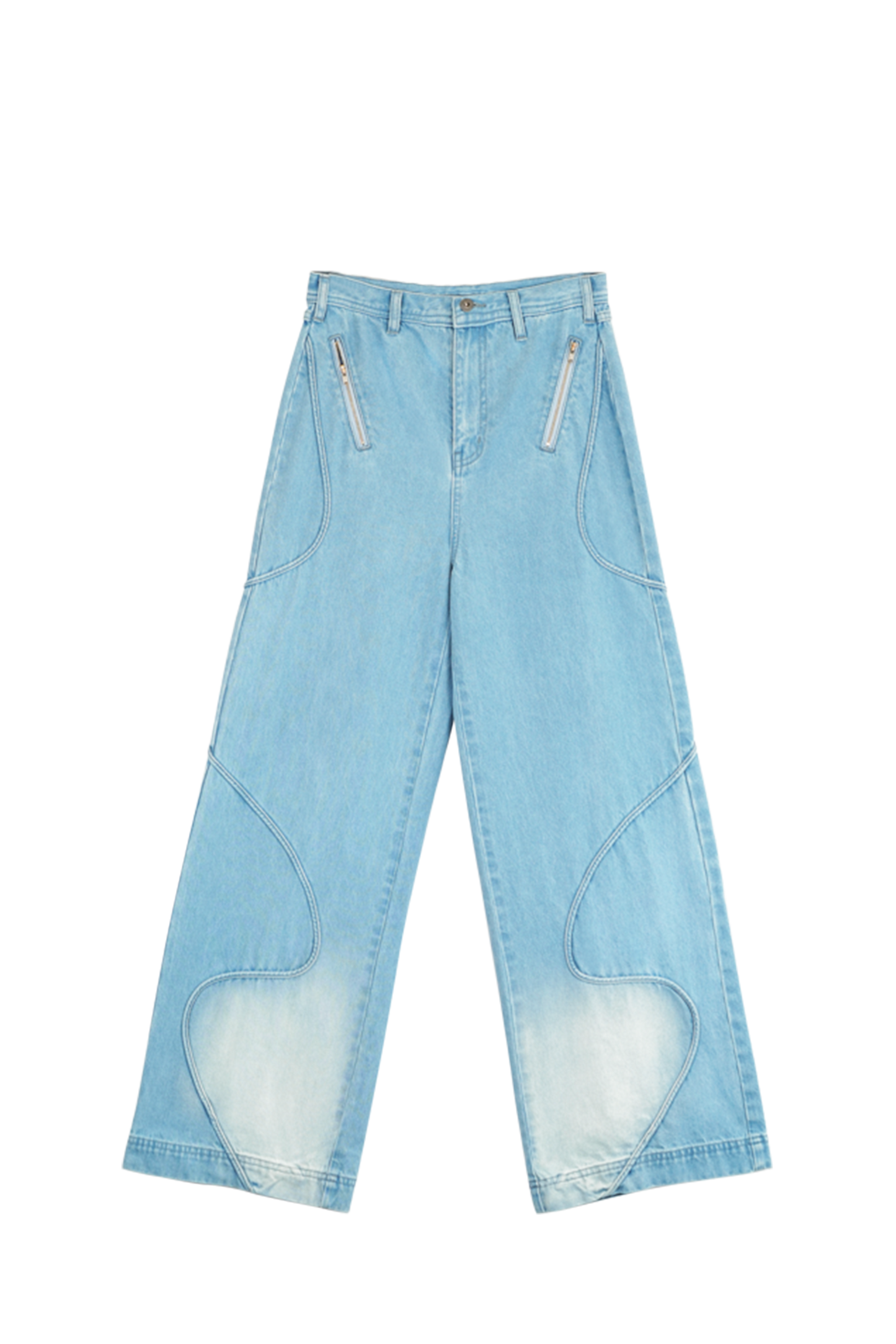 Gradient denim wide leg pants