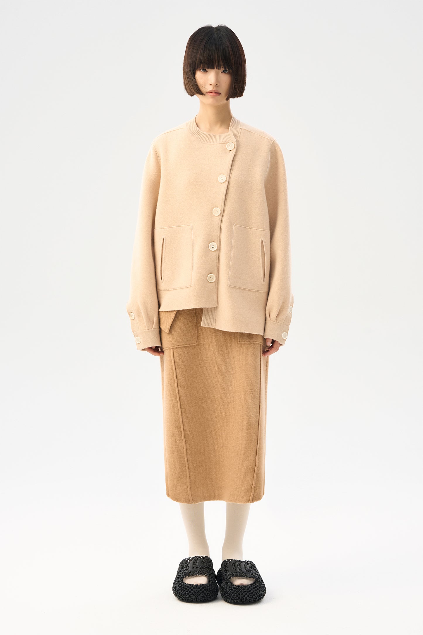 Two way wera piece wool cardigan