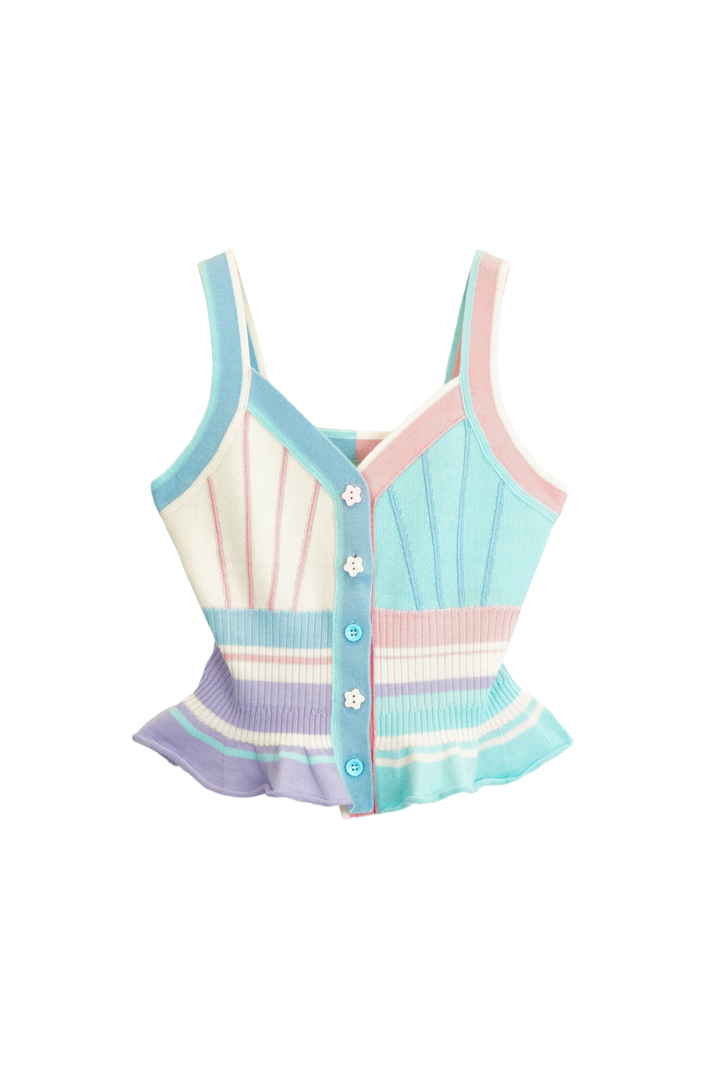 Colored striped wool vest
