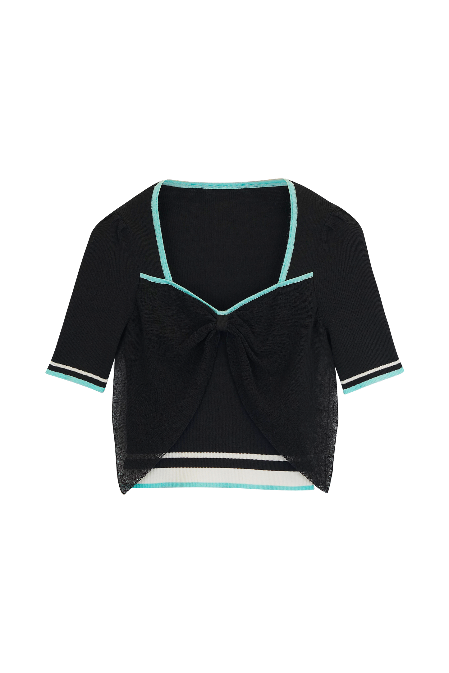 Bow Knot Edge Knitted Shirt
