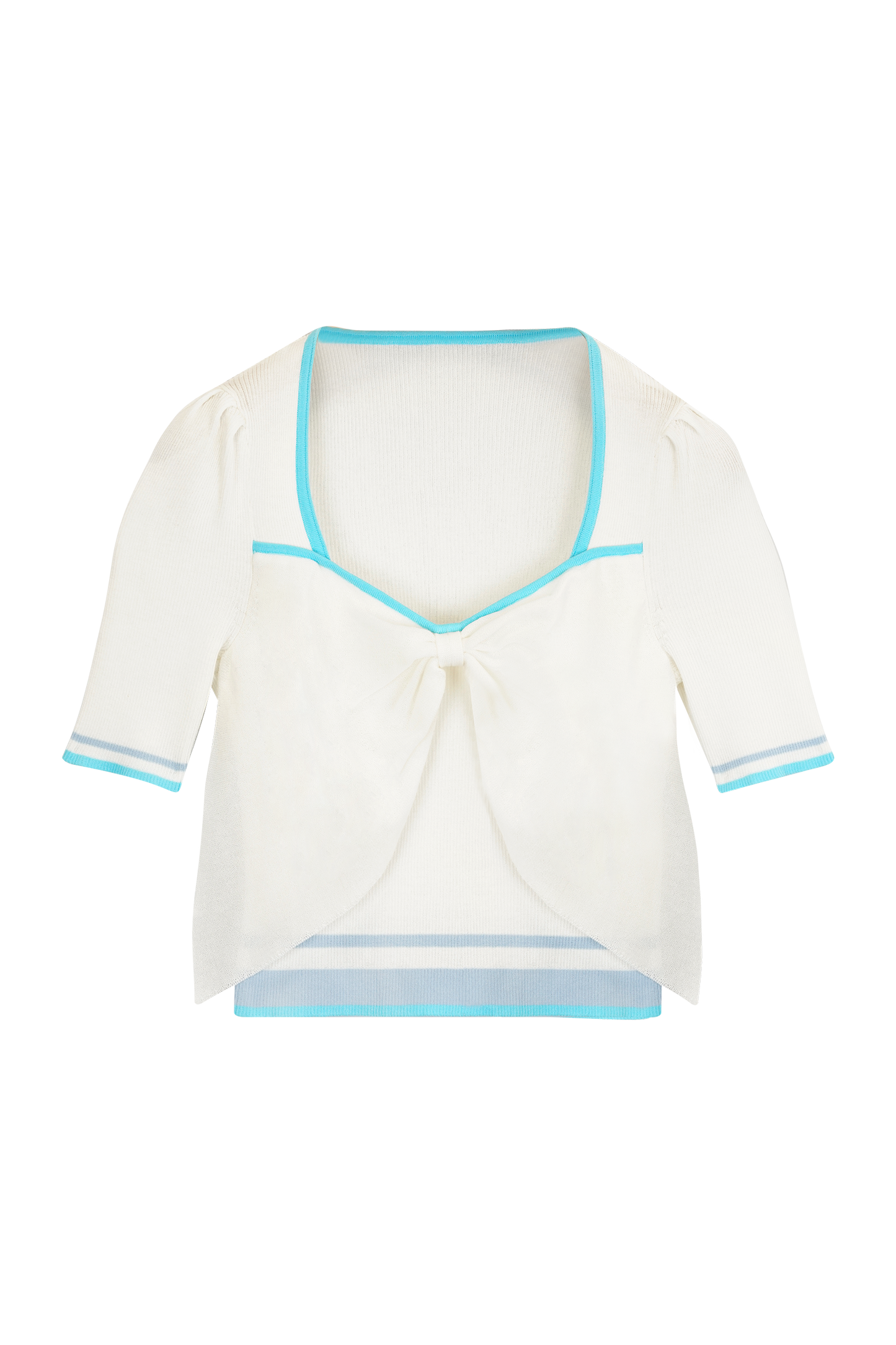 Bow Knot Edge Knitted Shirt