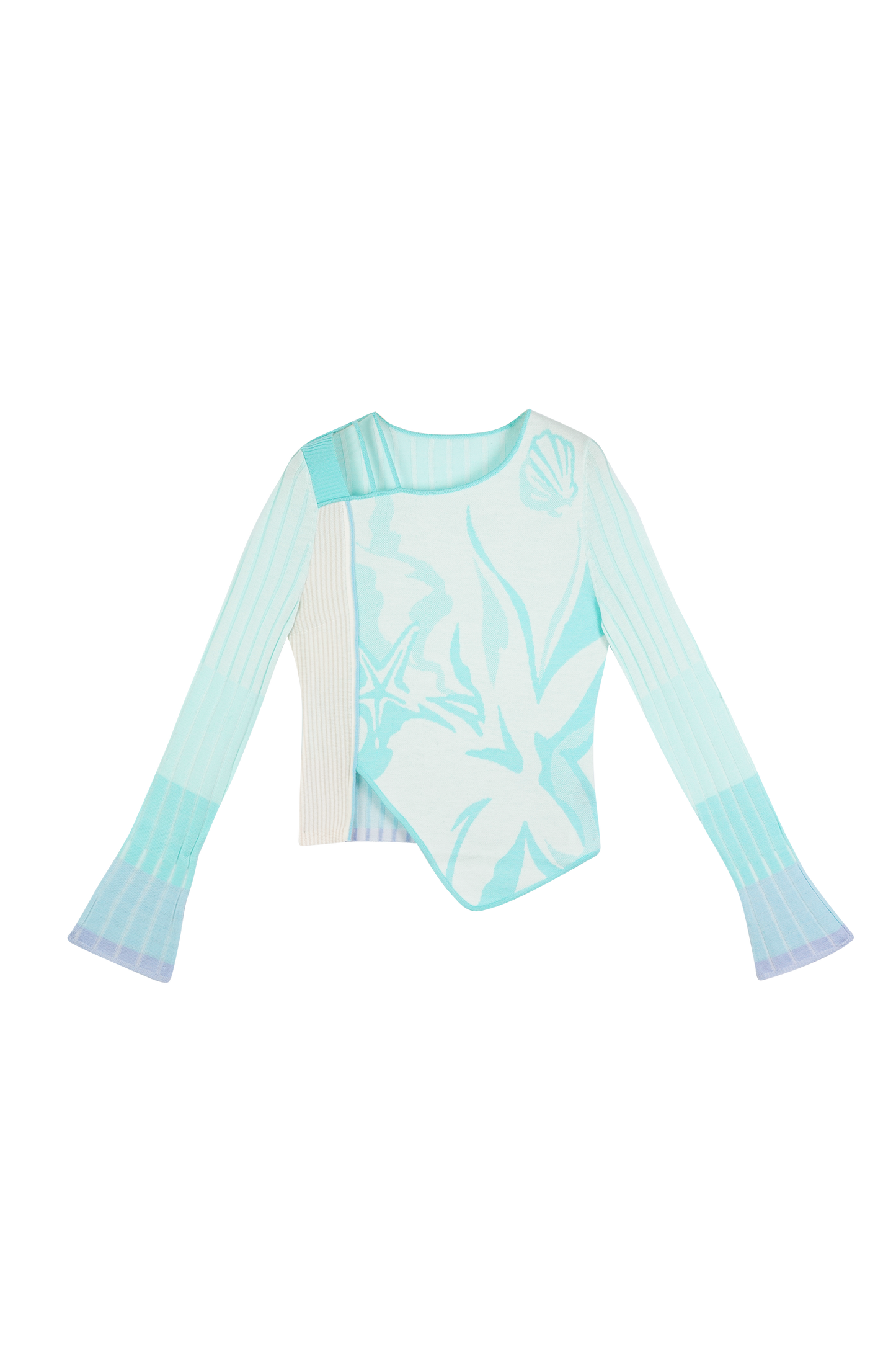 Ocean patterned Chinese wool bottom sweater