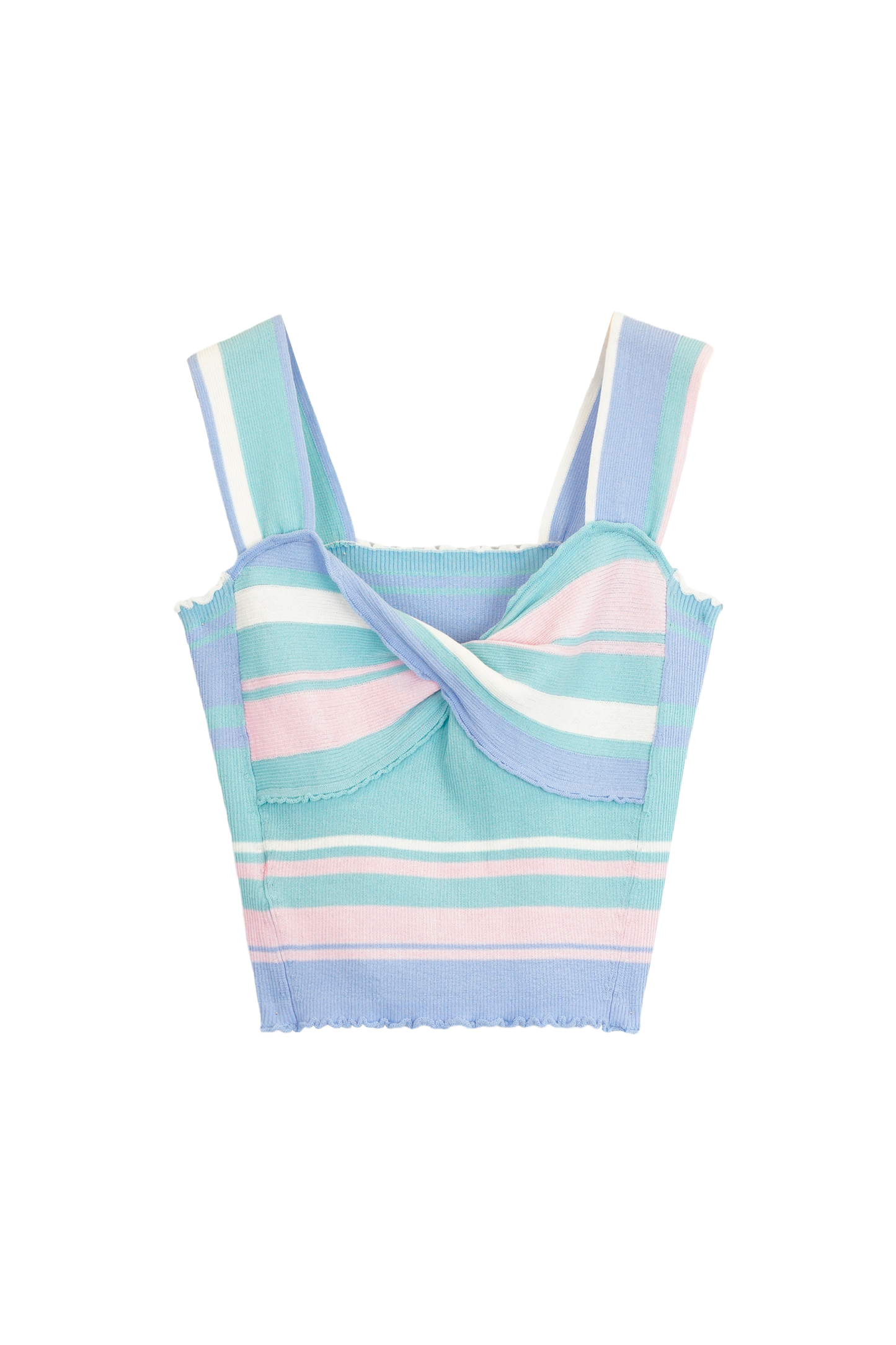Retro colored striped knitted vest