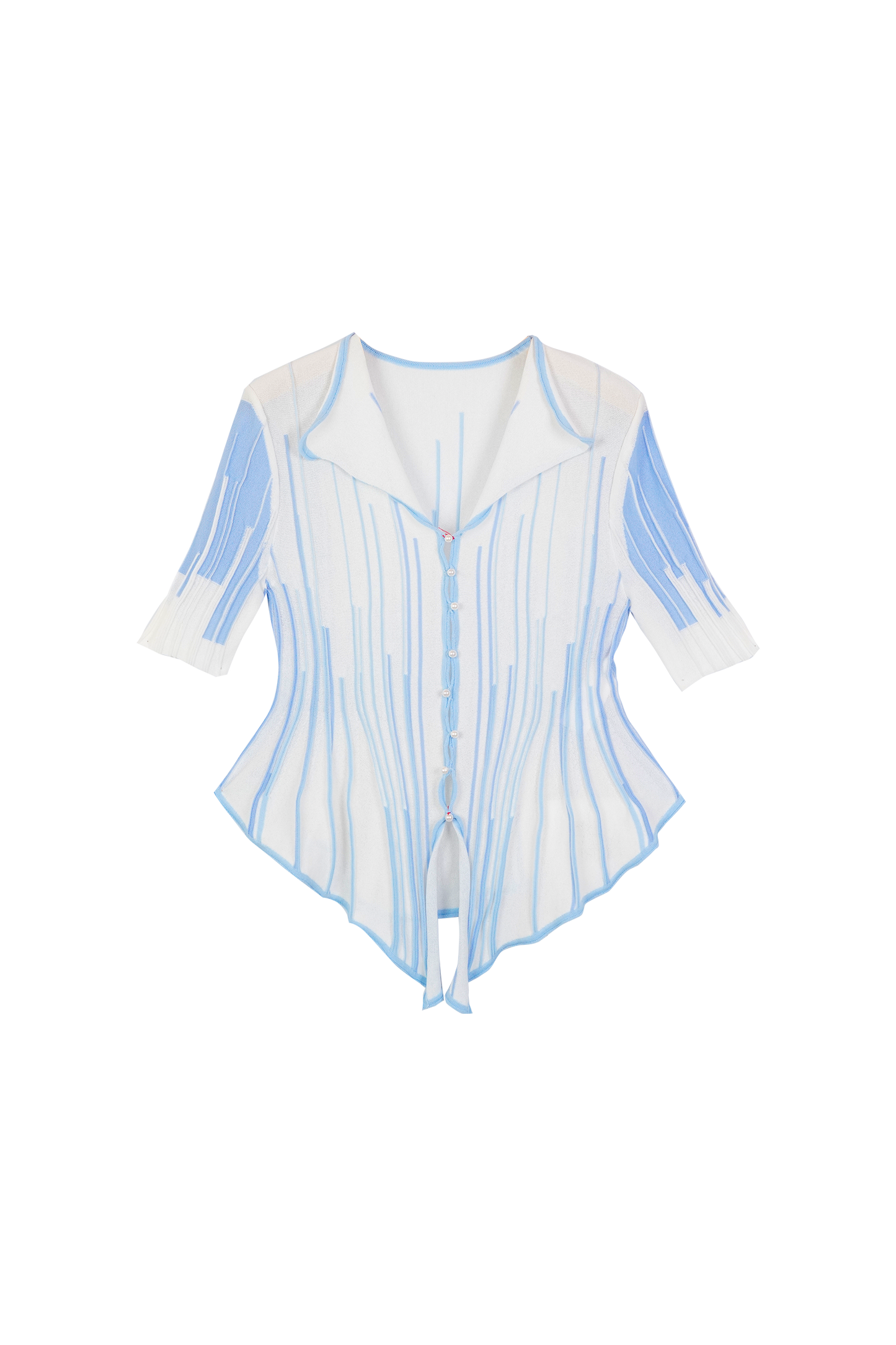 Pearl fish tail hem knitted sweater