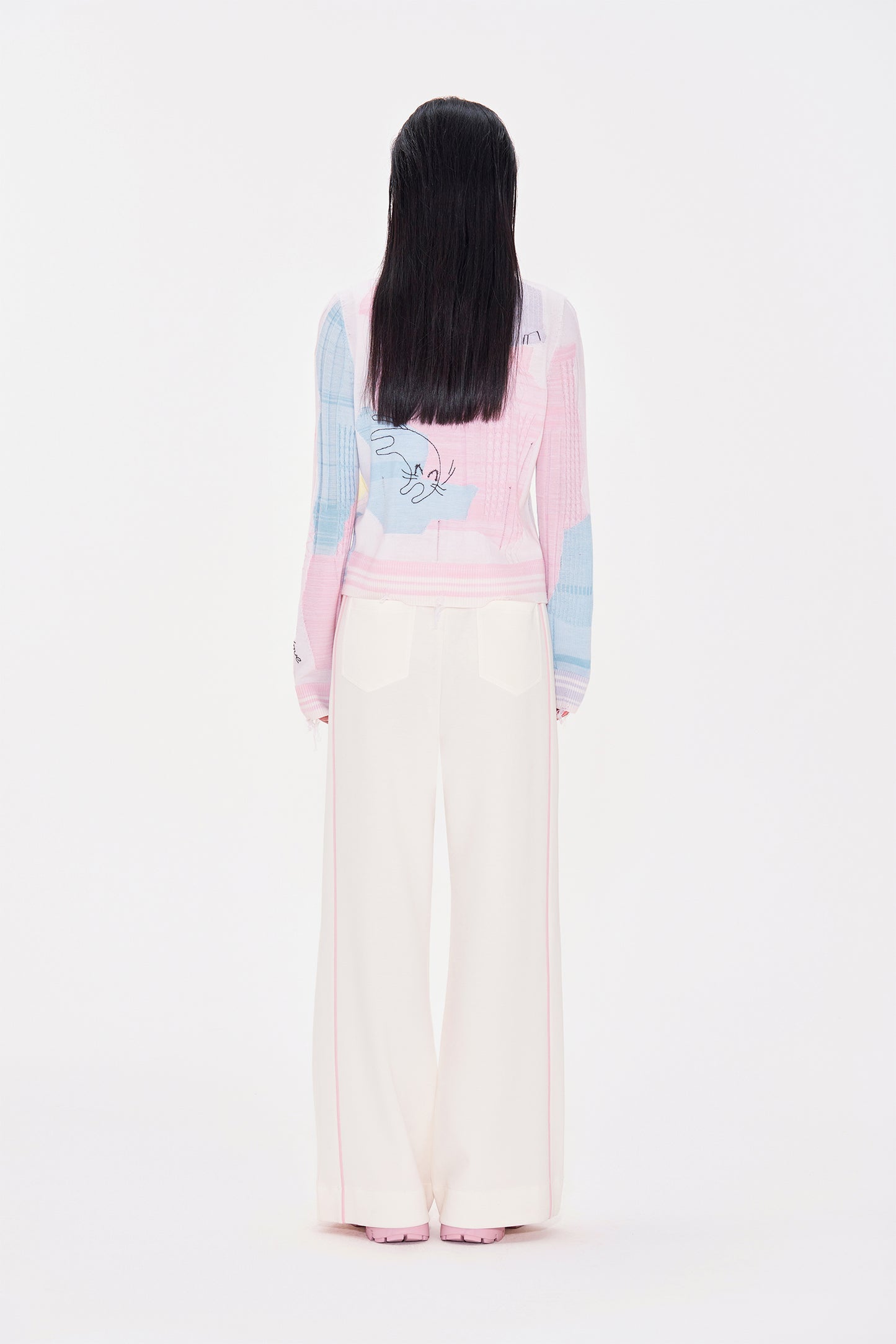 Knit Crop Crossover Wide Leg Sweatpants