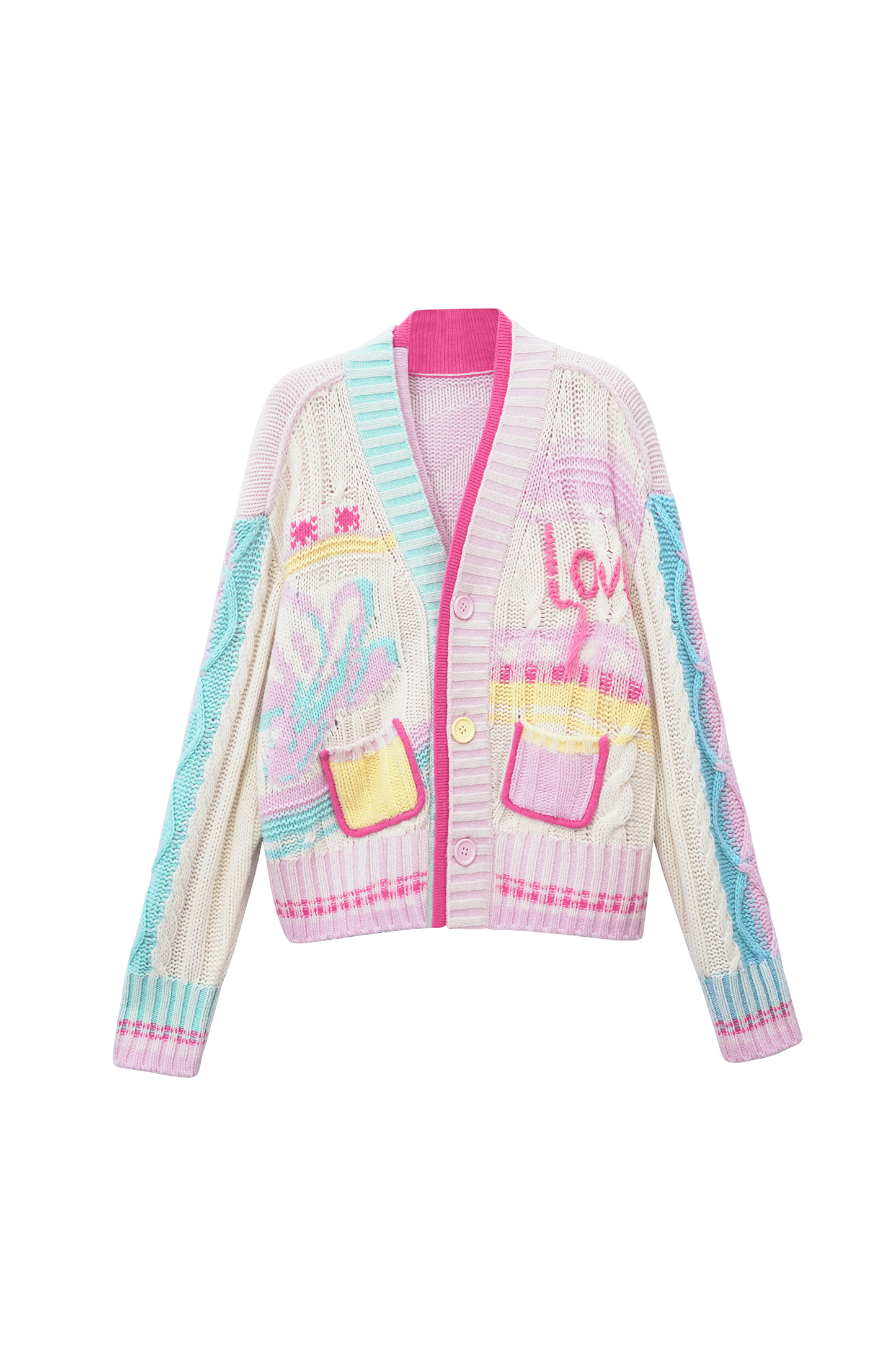 Sweet Double Placket Chunky knit Short Cardigan