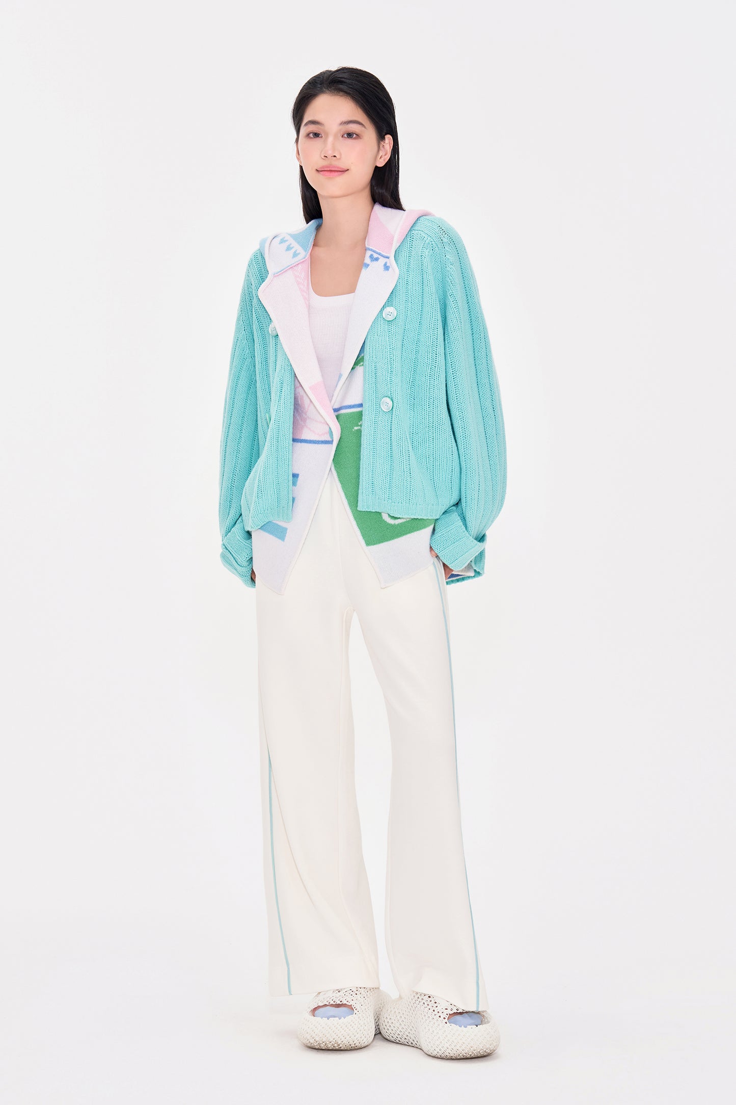 Cocoon shaped Wool Chunky knit Cardigan