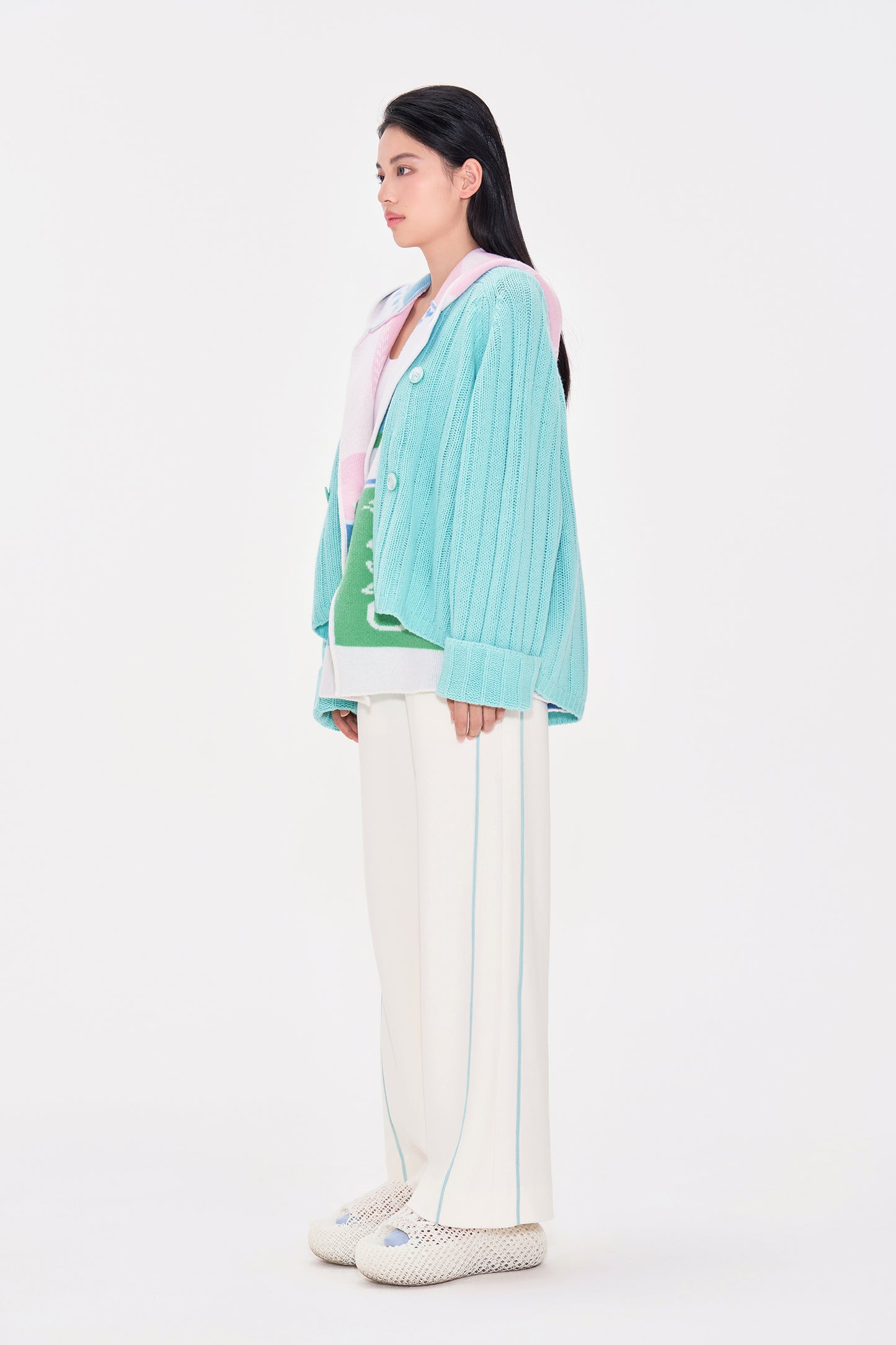 Cocoon shaped Wool Chunky knit Cardigan