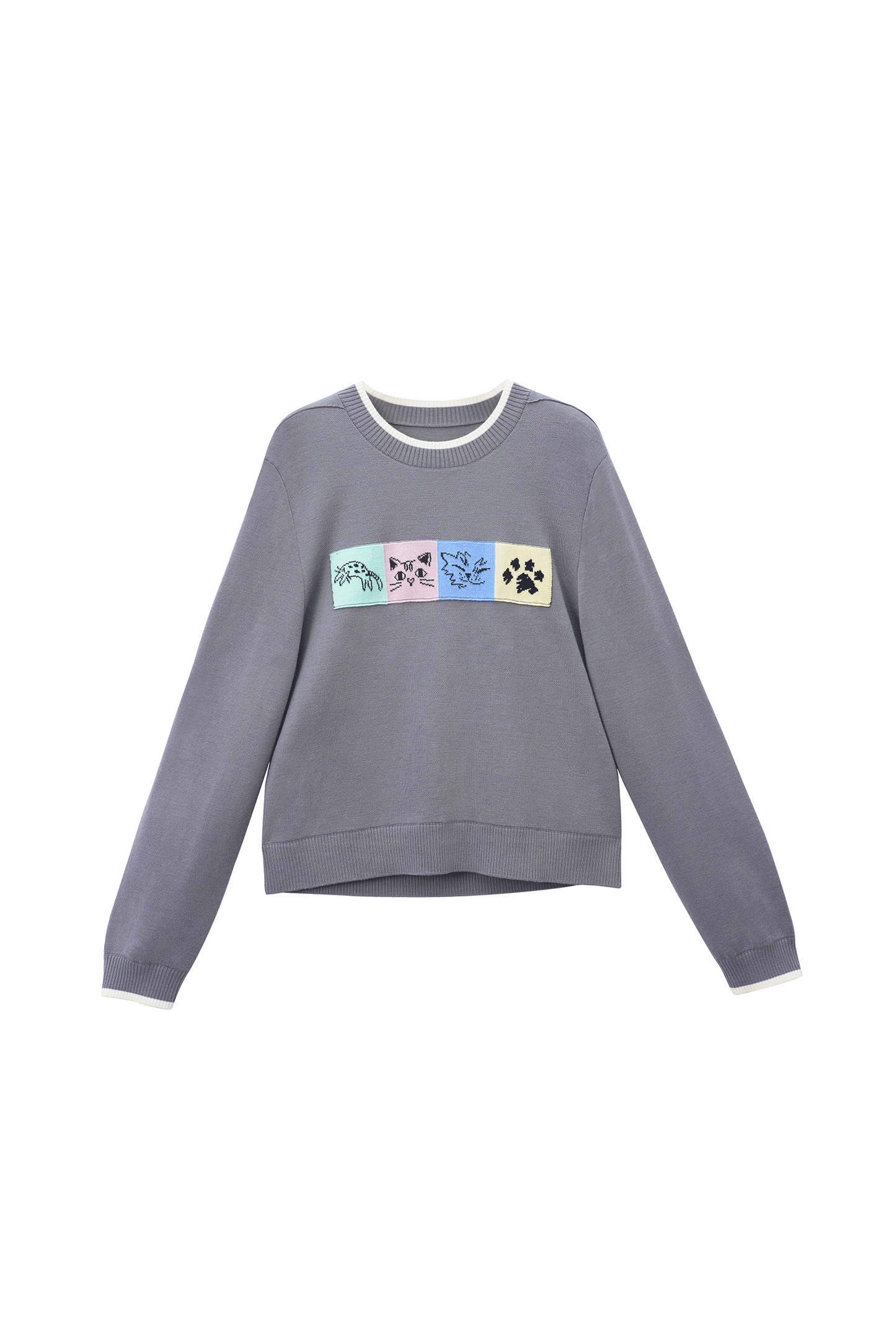 Cat themed Thick Wool Round neck Pullover
