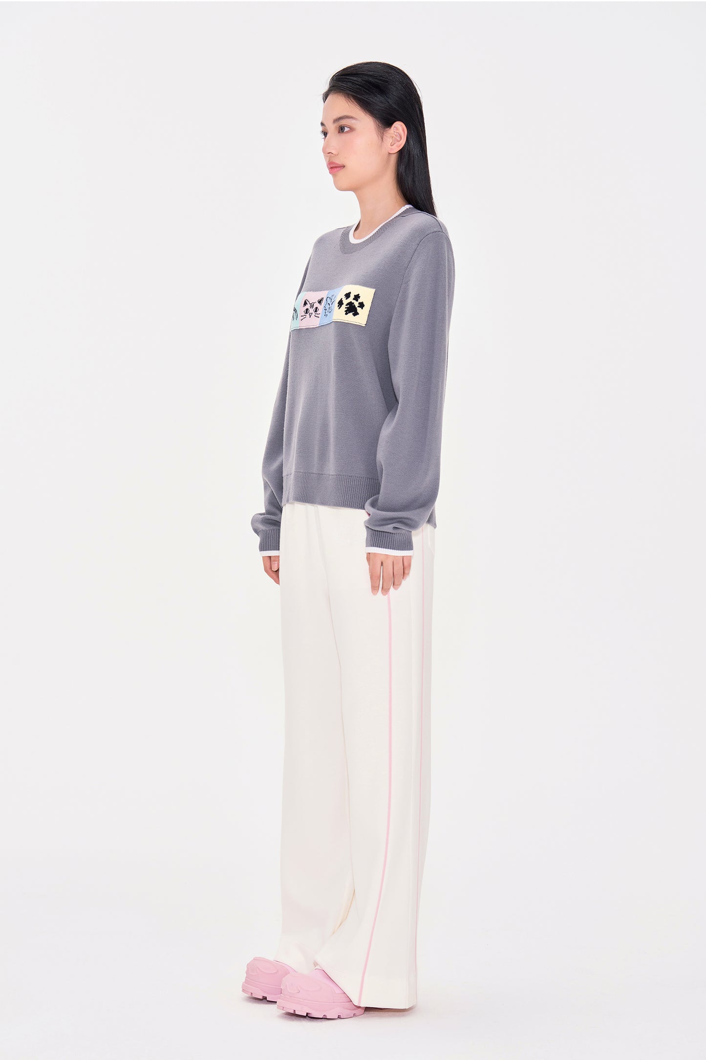Cat themed Thick Wool Round neck Pullover