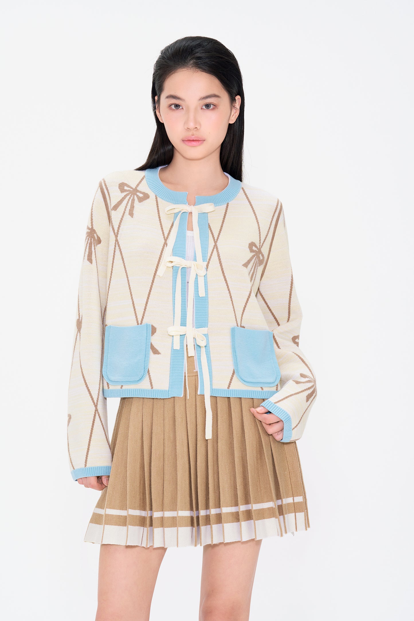 College style logo wool tennis skirt