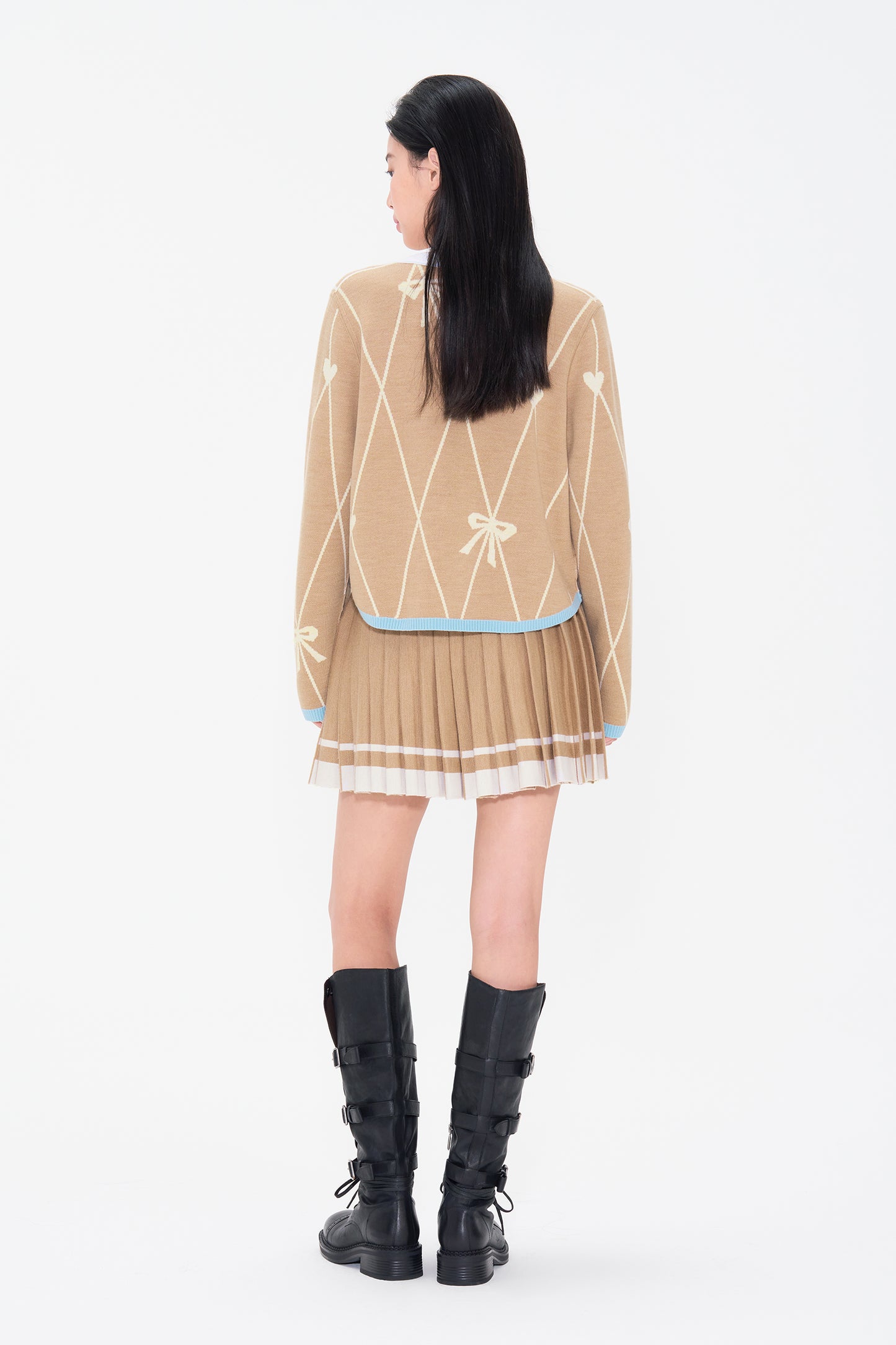 College style logo wool tennis skirt