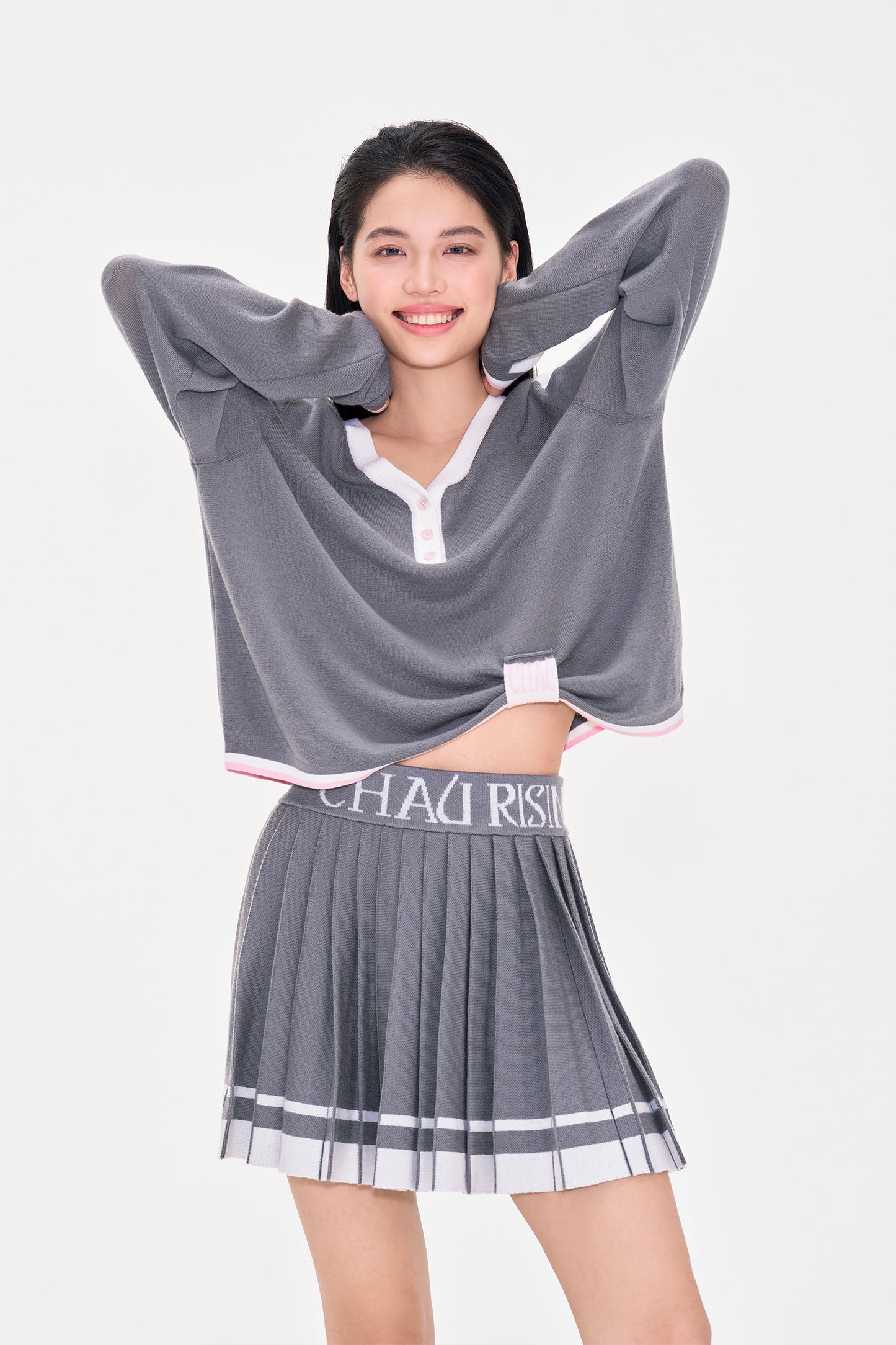 College style logo wool tennis skirt