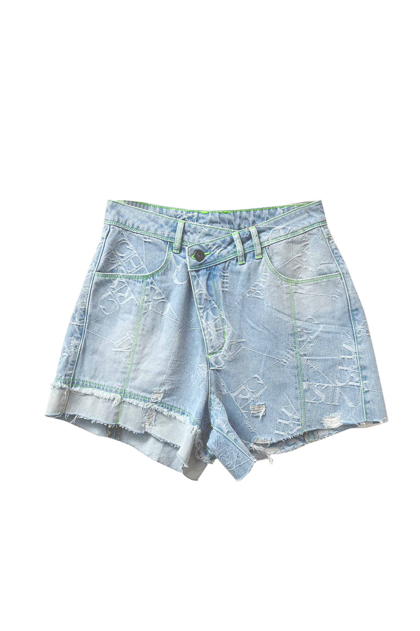 LOGO jacquard denim shorts