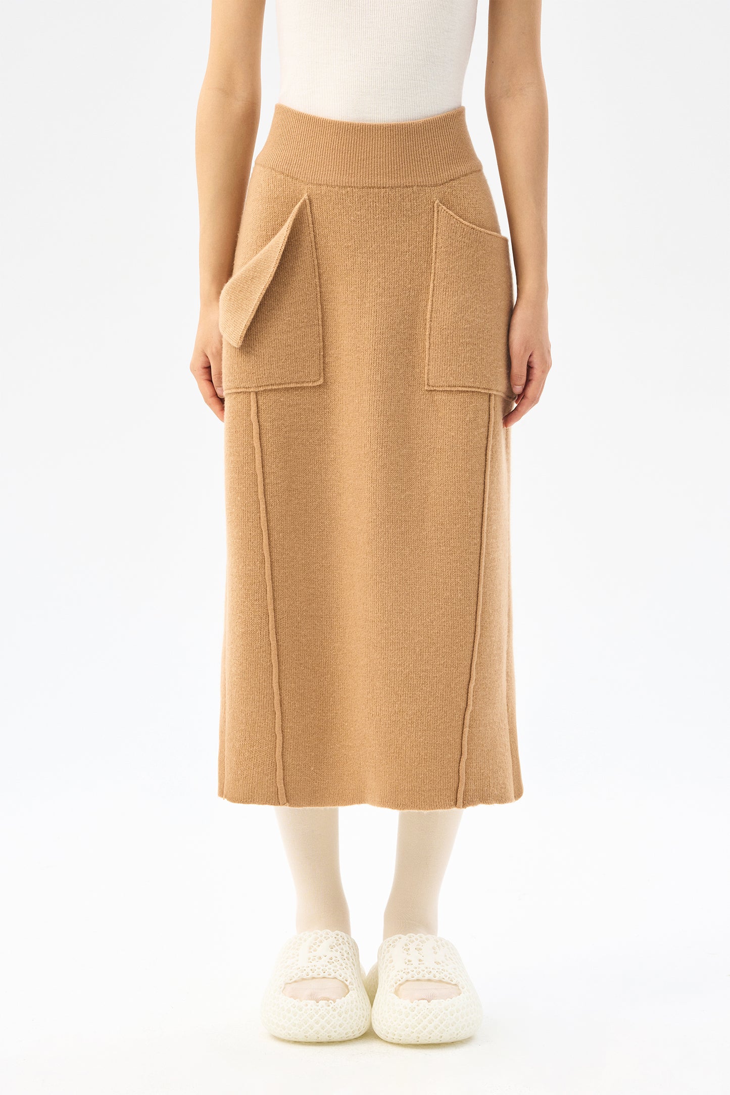 Thickened straight leg wool skirt